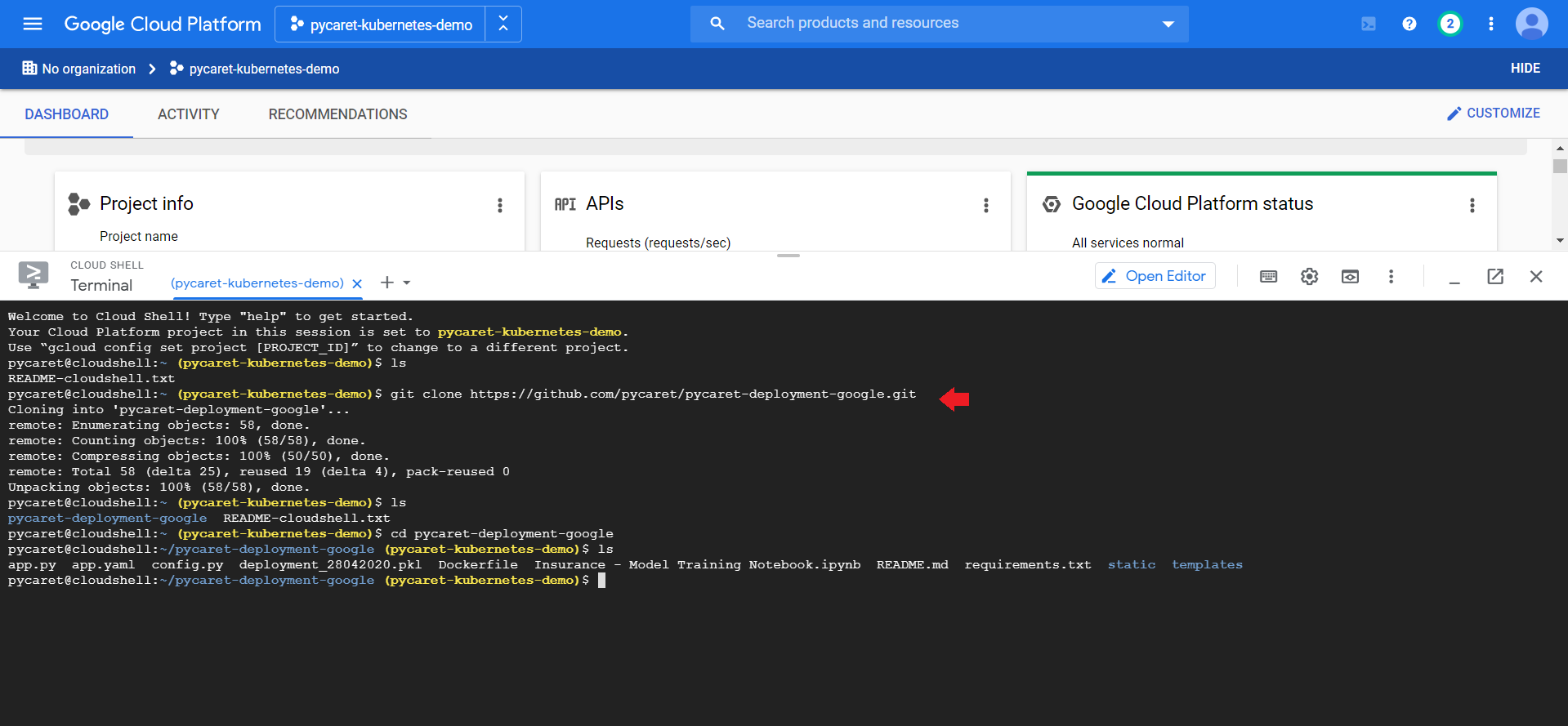 git clone https://github.com/pycaret/pycaret-deployment-google.git