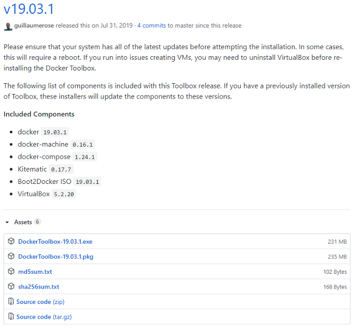 https://github.com/docker/toolbox/releases
