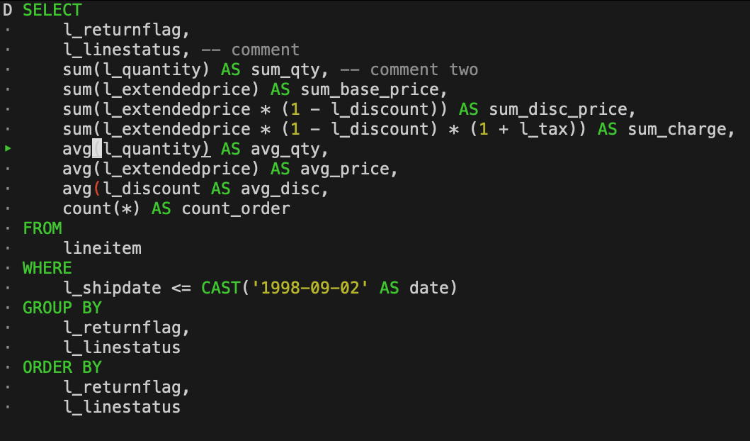 Image showing syntax highlighting in the shell