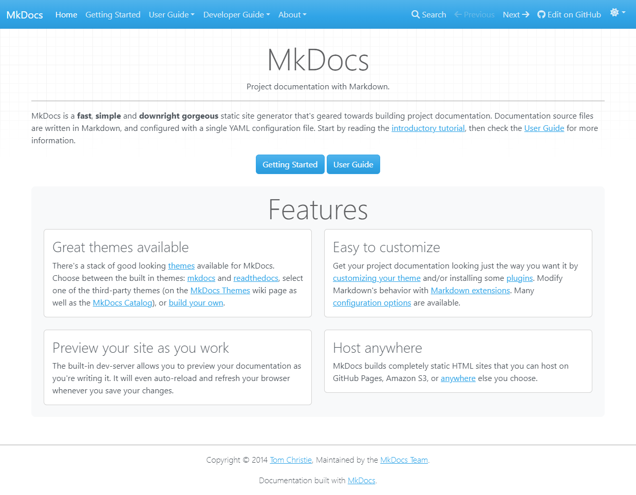 MkDocs 主题在浅色模式下