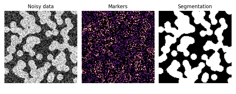 Noisy data, Markers, Segmentation