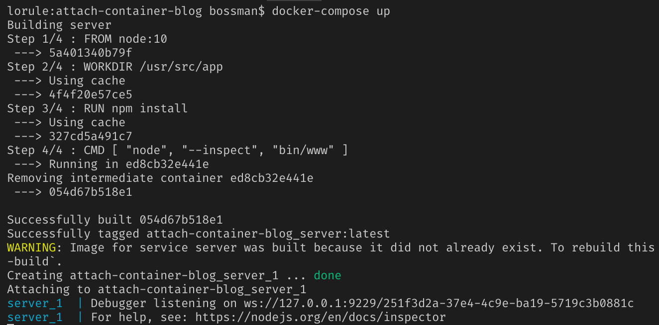 docker-compose up 输出