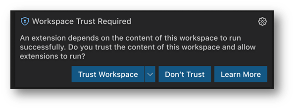 需要工作区信任提示