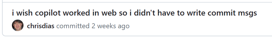 希望Copilot能在VS Code网页版中工作的提交信息