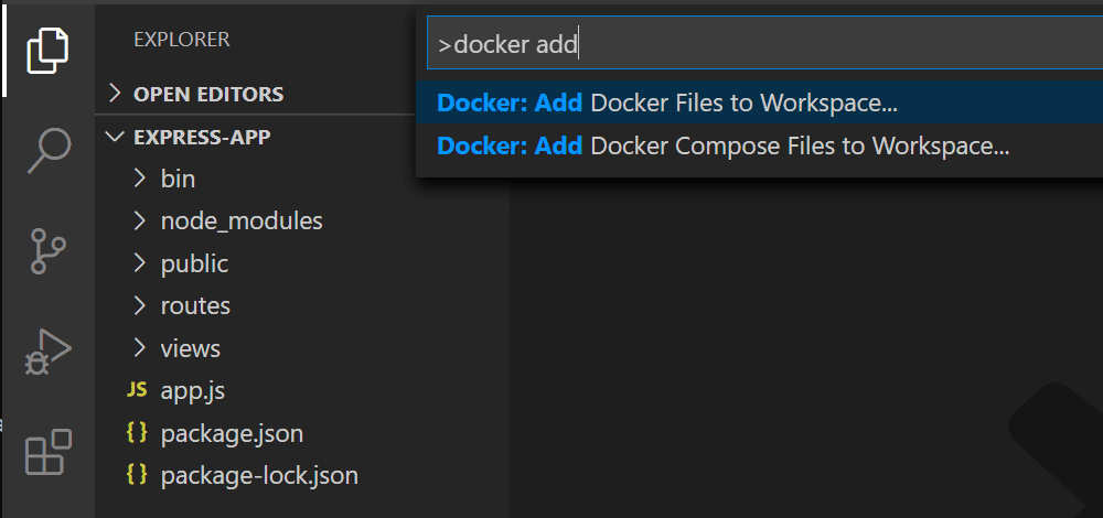 将Dockerfile添加到Node.js项目