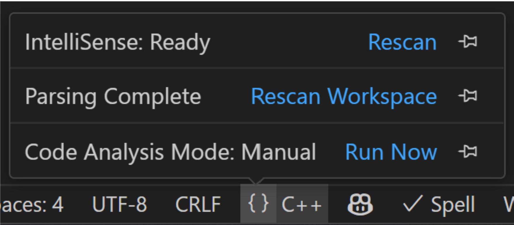 C++扩展语言状态栏弹出窗口