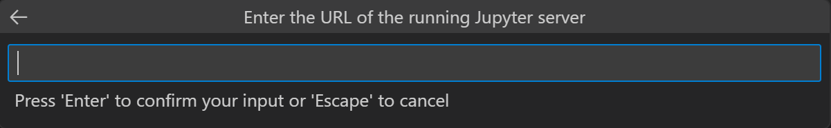 提示输入Jupyter服务器URI