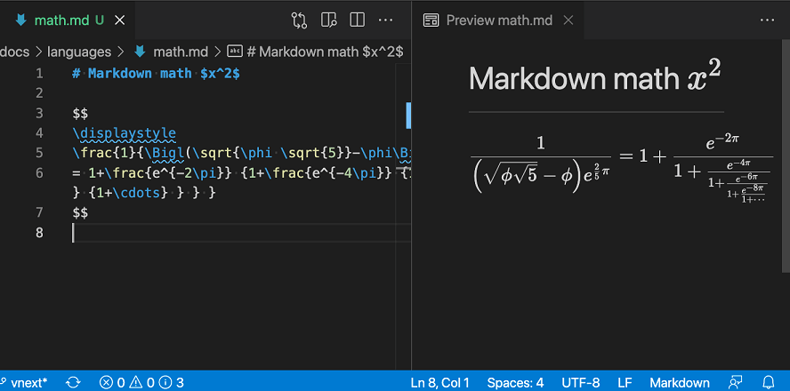 使用KaTeX渲染数学公式的Markdown预览