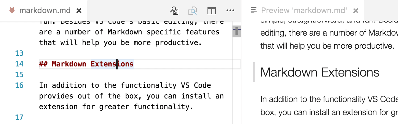 Markdown 预览编辑器行标记