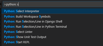 Python: 选择解释器命令