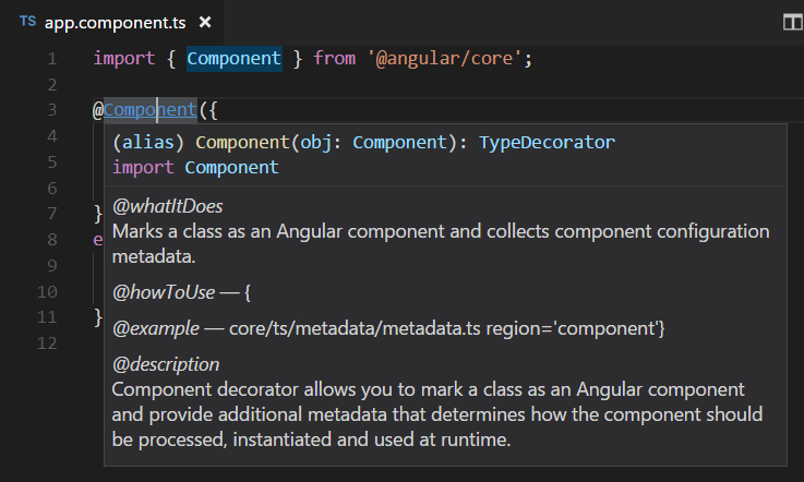 angular装饰器悬停