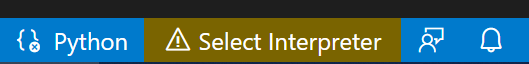 状态栏显示未选择Python解释器
