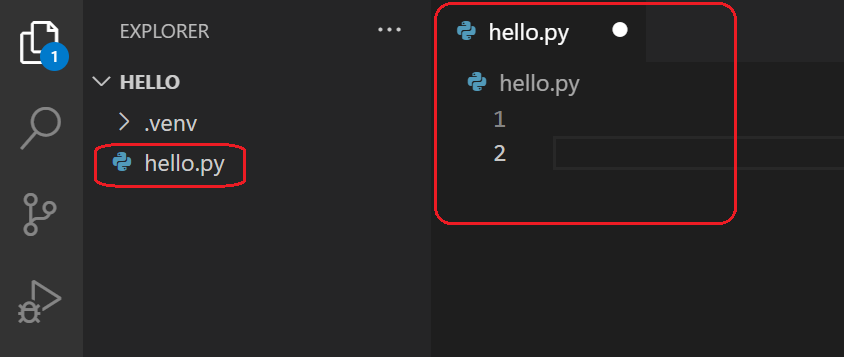 文件资源管理器 hello.py