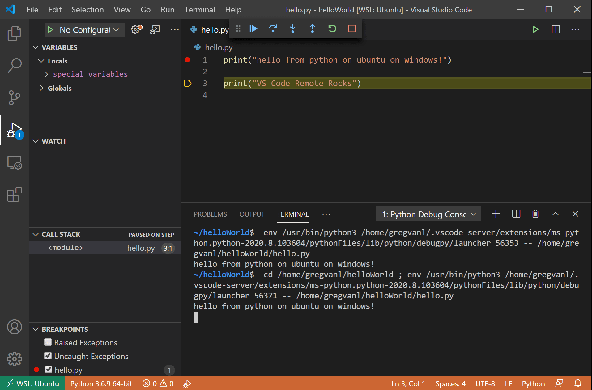 VS Code 调试视图