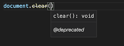 代码中标记为弃用的document.clear