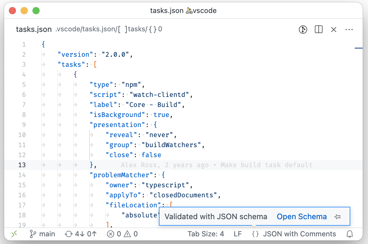 JSON语言状态项链接到用于验证的模式